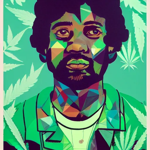 Image similar to Marijuana profile picture by Sachin Teng, symetrical, Organic Painting , Leaf Green, adidas, Green smoke, Impressive, Award Winning, Warm, Good Vibes, Positive, geometric shapes, energetic, intricate background, graffiti, street art:2 by Sachin Teng:4