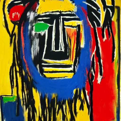 Prompt: lion by Basquiat
