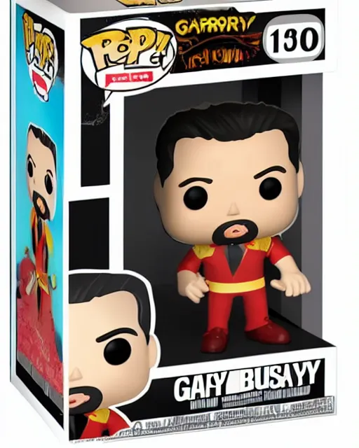 Image similar to Gary Busey Funko Pop. Photographic, photography