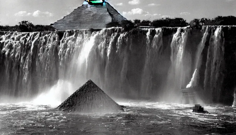 Image similar to waterfalls are flowing down the pyramids, archive photo, paradise