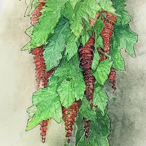 Prompt: delicate garden on paper floating puffy vines botanical 1 9 2 0 herbarium botanic watercolors river rain iridescent 8 k wide angle realistic shaded fine details, artstation italian rainbow colonnade oak pinecone gardena architecture pompeii