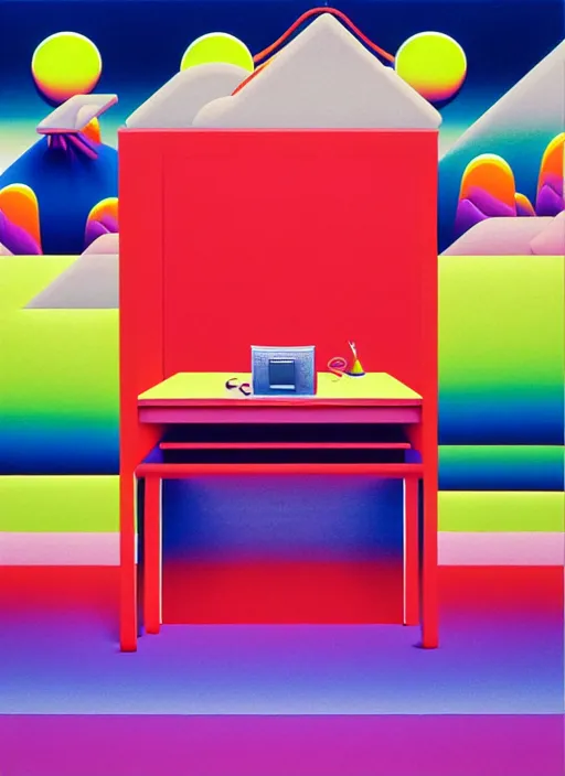 Image similar to office room by shusei nagaoka, kaws, david rudnick, airbrush on canvas, pastell colours, cell shaded, 8 k