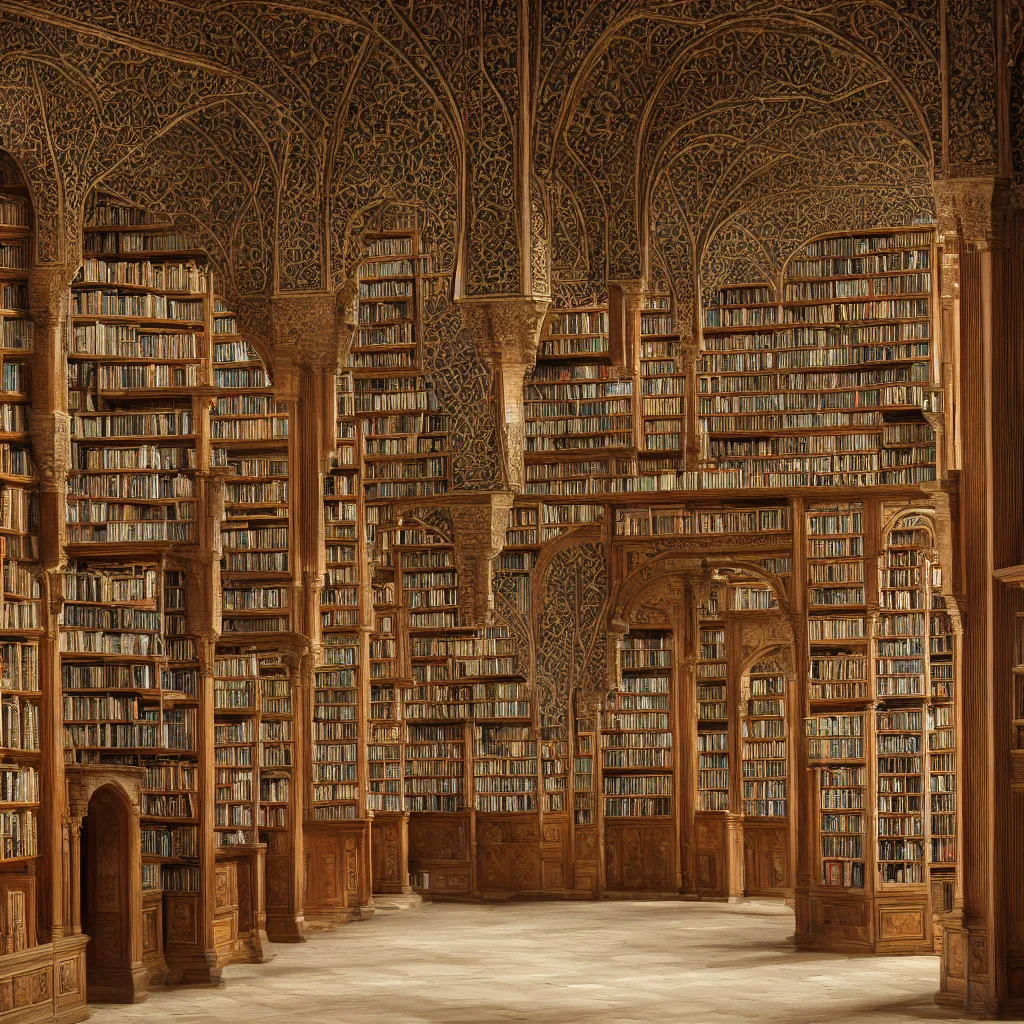 grand library, library shelves with overgrown ivy | Stable Diffusion ...