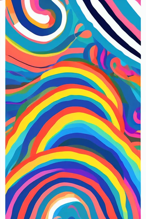 Prompt: minimalist boho style art of a rainbow, illustration, vector art