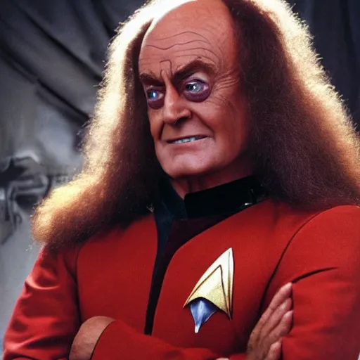 Prompt: 8k movie still of Gowron, son of M'Rel (Star Trek: The Next Generation) as a meme