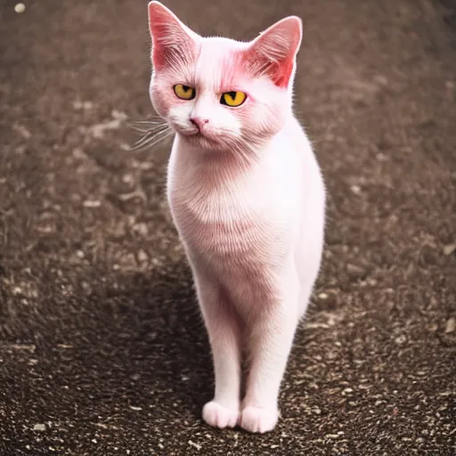 Prompt: a photo of a pink cat