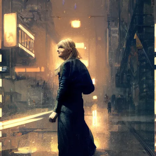 Prompt: kirsten dunst, hyperrealistic portrait, bladerunner street, art of elysium by jeremy mann and alphonse mucha, fantasy art, photo realistic, dynamic lighting, artstation, poster, volumetric lighting, very detailed face, 4 k, award winning