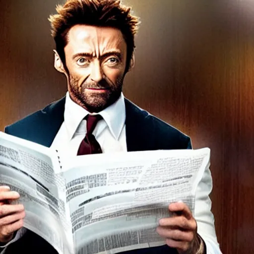 Prompt: Hugh Jackman stars in the comedy, Wolverine Ate My Homework.