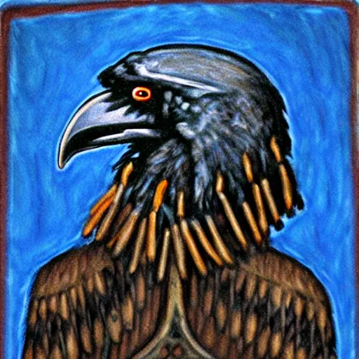 Image similar to raven - shaman, prehistoric art