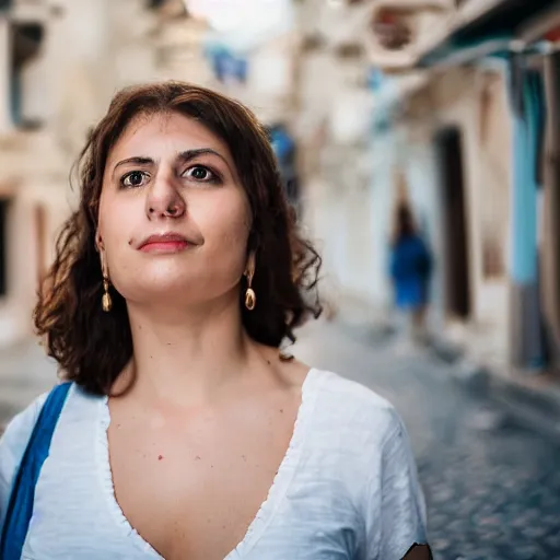 Image similar to a portrait photograph of the average Greek woman, DSLR photography