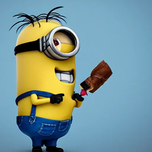 Image similar to minion smoking a cigar