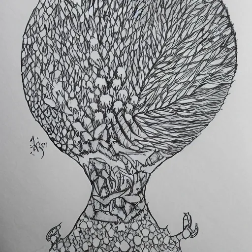 Image similar to An imitation of an Aubrey Beardsley illustration, black pen on paper, by a 5 year old who cant draw for shit