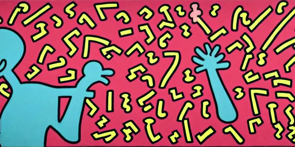 Image similar to Keith haring, crack is wack painting,