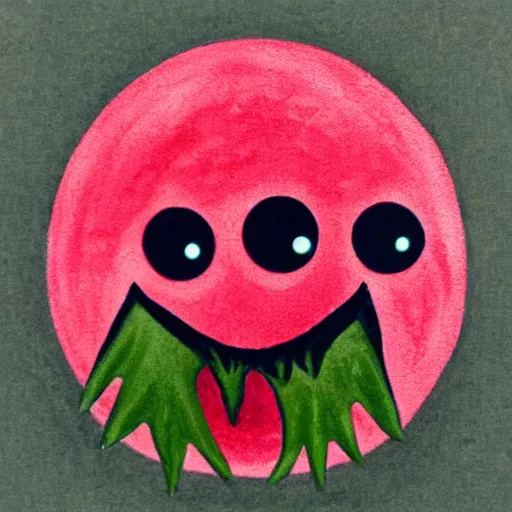 Image similar to strawberry creature with multiple eyes