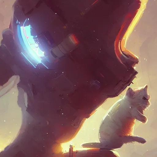 Prompt: 👨‍🚀🐈, digital Art, Greg rutkowski, Trending artstation,cinematographic