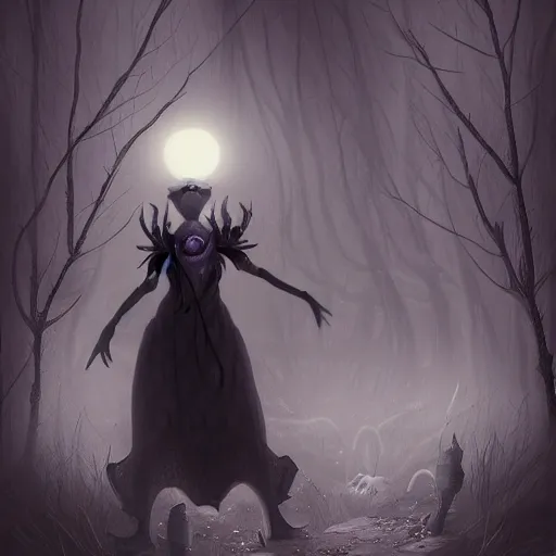 Image similar to ladybug as a ghost, fantasy art style, scary atmosphere, nightmare - like dream