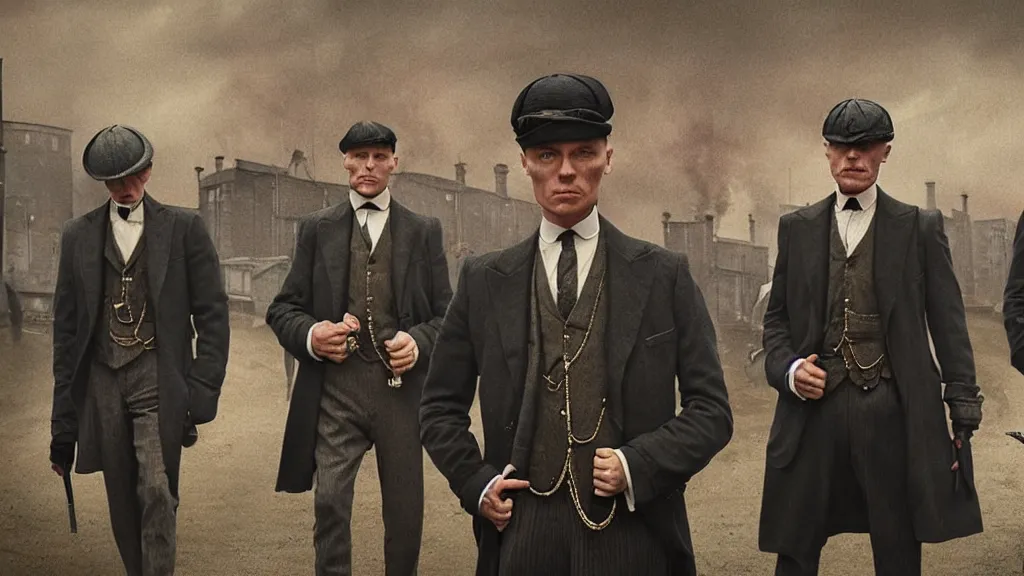 Prompt: the peaky blinders made of peanuts