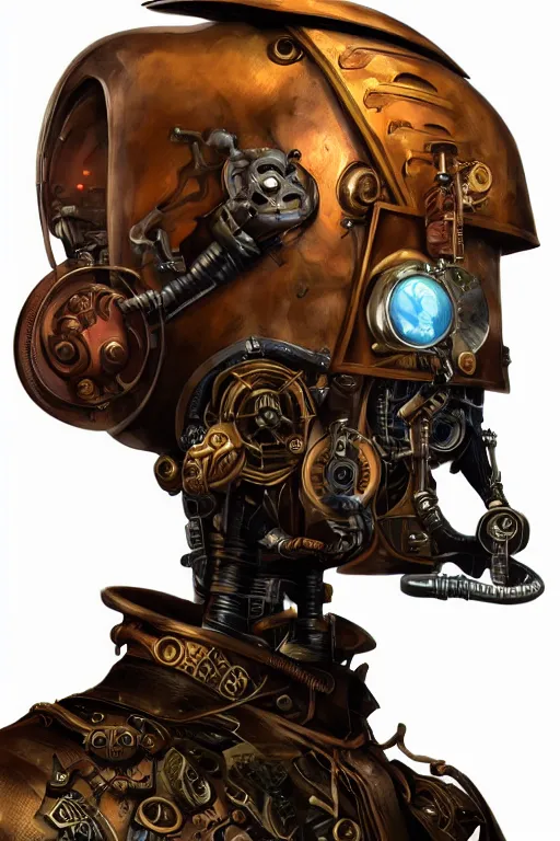 Image similar to steampunk helmet fantasy art mask robot ninja stylized digital illustration sharp focus, elegant intricate digital painting artstation concept art global illumination ray tracing advanced technology chaykin, howard and campion, pascale