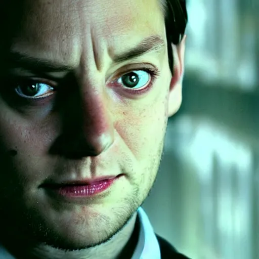 Prompt: evil tobey maguire, cinematic lighting