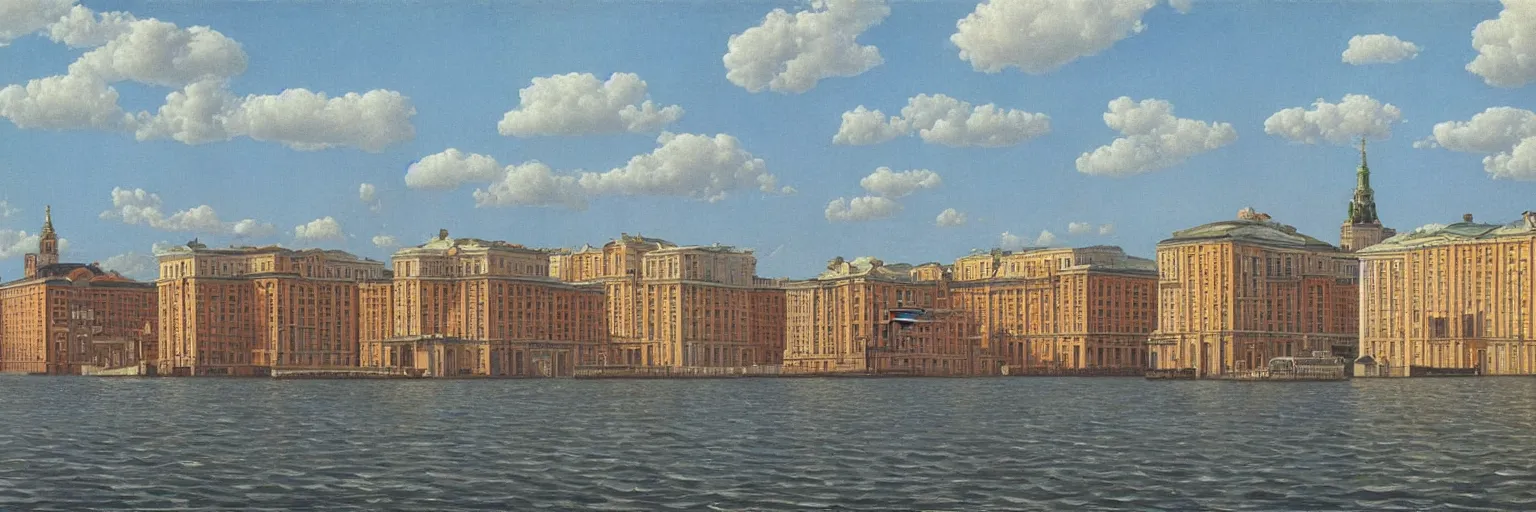 Image similar to saint petersburg cityscape oil painting magritte