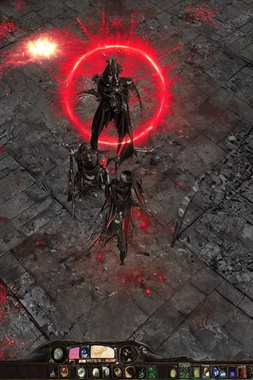 Image similar to Path of Exile, [Sirius], clear [[bronze]] face [mask], luminous red eyes, male image with [bronze] black armor, sitting on the throne, inside the ruined gothic church, black shadows, red lasers, dark red bloody fog, black-grey smoky tornadoes fly around, [[blood]], Anachronism, painting, dark fantasy, steampunk, 4k, perfect quality,