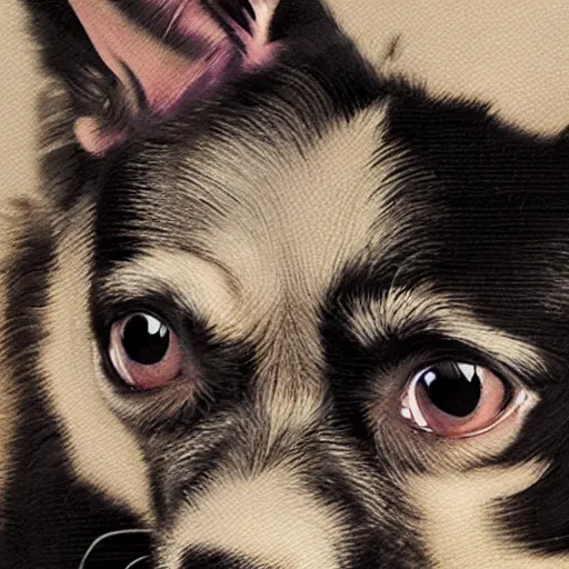 Image similar to portrait of a chihuahua looking angry, by martin ansin, highly detailed, cinematic, extremely detailed, high quality