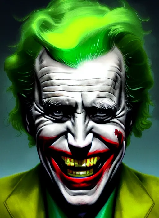portrait of joe biden as the joker, green hair, | Stable Diffusion ...