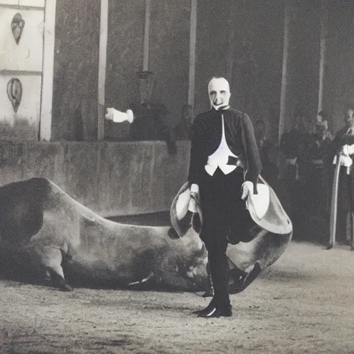 Image similar to photo of count hasimir fenring watching a salusan bullfight