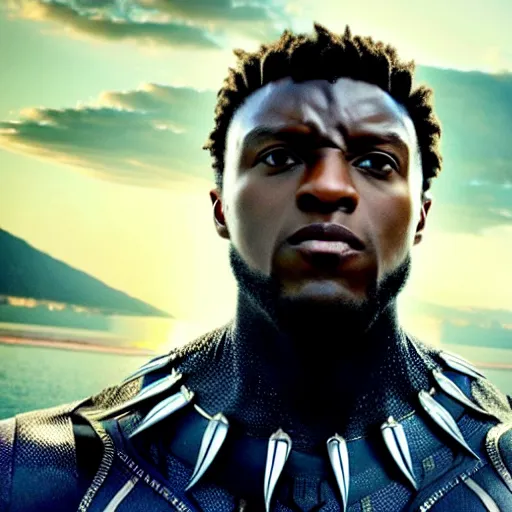 Prompt: film still of KSI as Black Panther