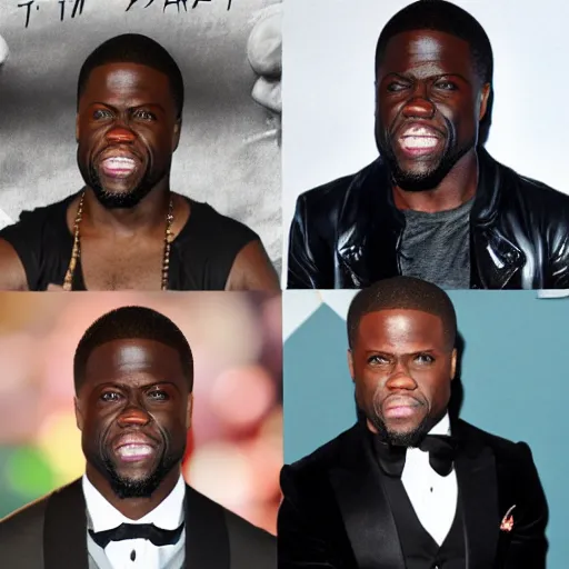 Image similar to kevin hart in the style of tim burton