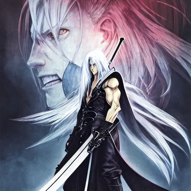 Sephiroth-in-suit, an art canvas by Kay-I - INPRNT