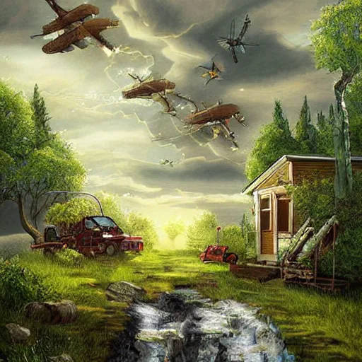 Prompt: beautiful art, highly detailed landscape inspired by the firefly show