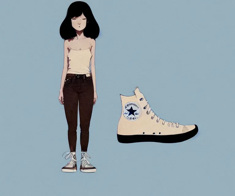 Image similar to the converse of the big, naturel, art style by atey ghailan, greg rutkowski, greg tocchini, james gilleard, joe gb fenton, in kaethe butcher, dynamic lighting, gradient light blue, brown, blonde cream and white color in scheme, grunge aesthetic