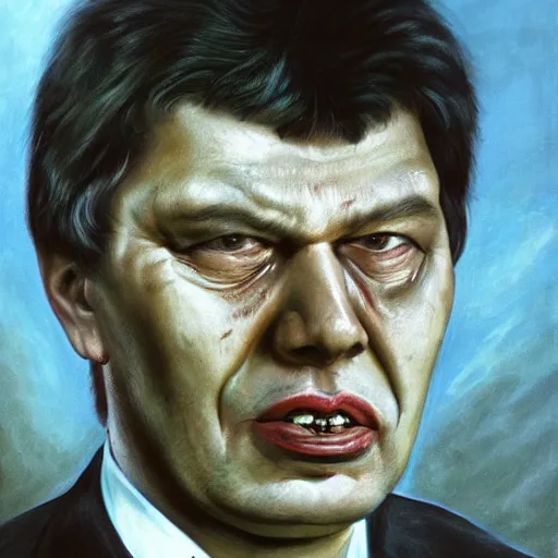 Image similar to portrait by h. r. giger of boris nemtsov degraded abomination, photo - realistic, color image, 2 k, highly detailed