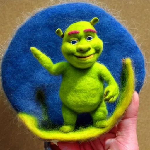 Image similar to shrek needle felted + needle felting art