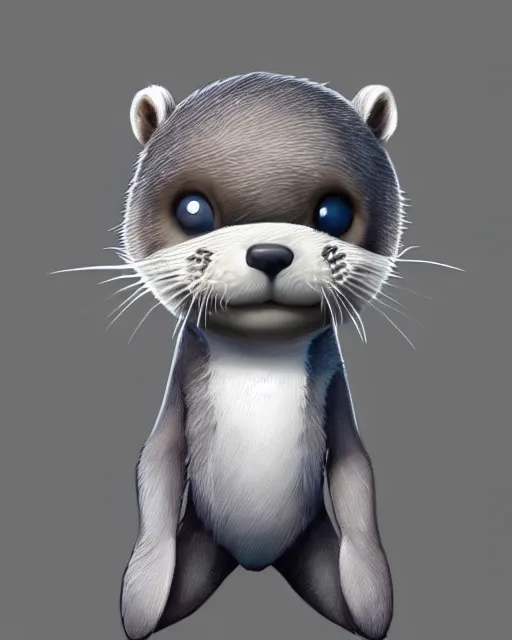 Image similar to character concept art of a cute young male grey anthropomorphic gray furry otter | | cute - fine - face, pretty face, key visual, realistic shaded perfect face, fine details by stanley artgerm lau, wlop, rossdraws, james jean, andrei riabovitchev, marc simonetti, and sakimichan, trending on artstation