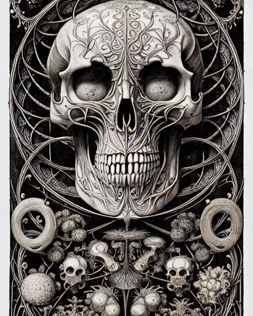 Image similar to art forms of nature by ernst haeckel, memento mori by arthur rackham, ornate antique porcelain beautiful skull mask, ultrasharp, photorealistic, hyperdetailed, octane render, polished, art nouveau, neo - gothic, gothic, intricate ornamental organic filigree, art nouveau botanicals, art forms of nature by ernst haeckel, horizontal symmetry, symbolist, visionary