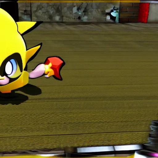 Prompt: pichu in a ps 2 game