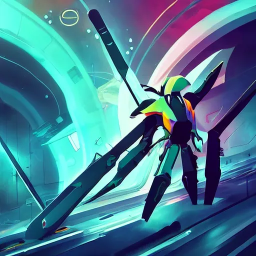 Image similar to amazing colors. Sci-fi kshatriya in style of cytus and deemo, mysterious vibes, set in half-life 2, beautiful with eerie vibes, very inspirational, very stylish, surrealistic, perfect digital art, mystical journey in strange world, bastion game