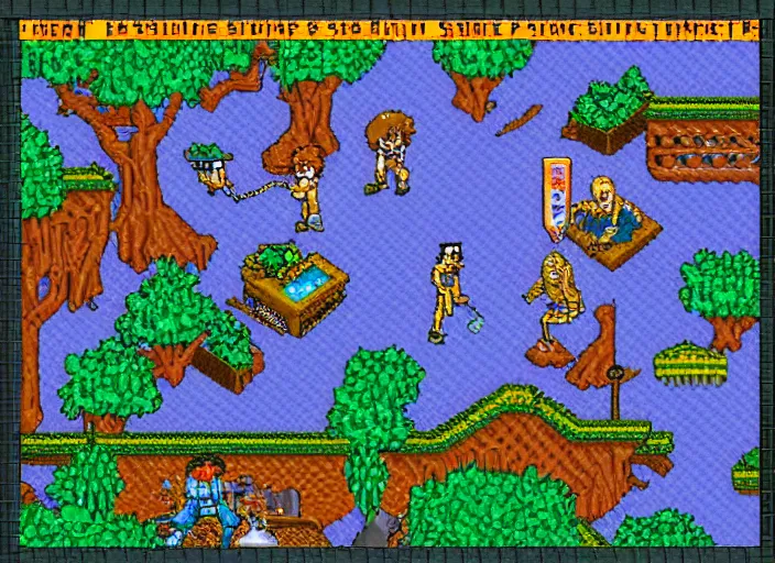 Prompt: sierra adventure game king's quest, eighties computer game, detailed pixels, 2 5 6 colors