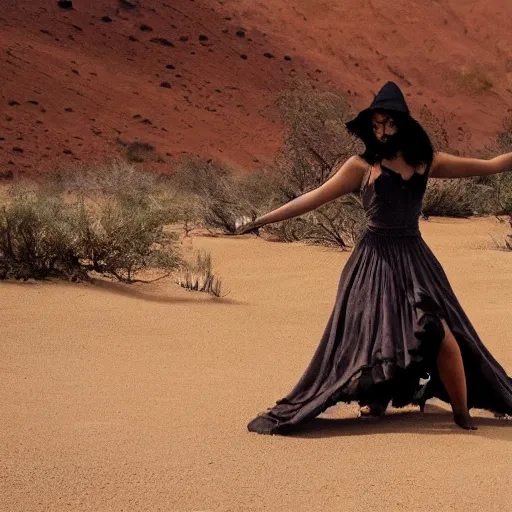 Prompt: witch dance in desert