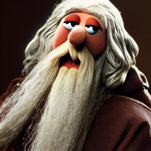 Image similar to Gandalf in the Muppet show, realism, high quality
