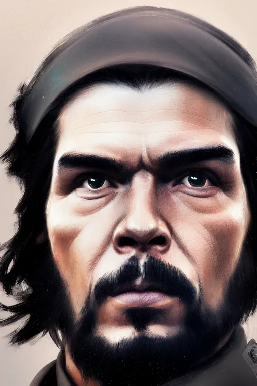 Image similar to ultra detailed close up face portrait of che guevara, extremely detailed digital painting, in the style of fenghua zhong and ruan jia and jeremy lipking and peter mohrbacher, mystical colors, rim light, beautiful lighting, 8 k, stunning scene, raytracing, octane, trending on artstation