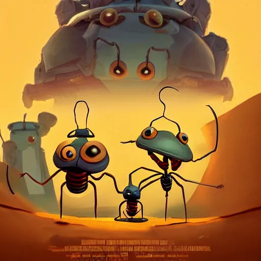 Prompt: The Ant battle, movie poster, artwork by Cory Loftis