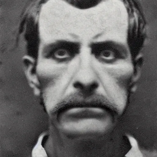 Image similar to close up photo portrait of a 19th century ugly clean-face gangster with scars by Diane Arbus and Louis Daguerre