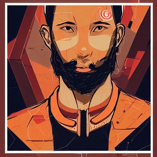 Prompt: Lord Genome profile picture by Sachin Teng, asymmetrical, Organic Painting , Matte Painting, geometric shapes, hard edges, graffiti, street art:2 by Sachin Teng:4