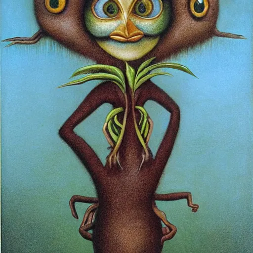 Image similar to tarsier by remedios varo