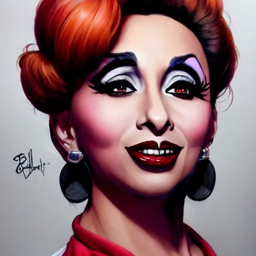 Prompt: bianca del rio, painting by artgerm and greg rutkowski