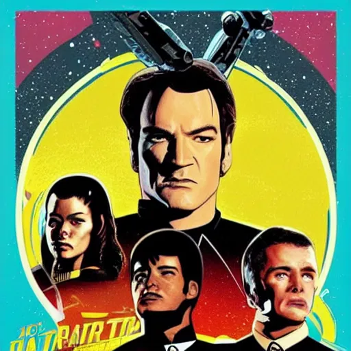 Prompt: a poster for quentin tarantino's star trek