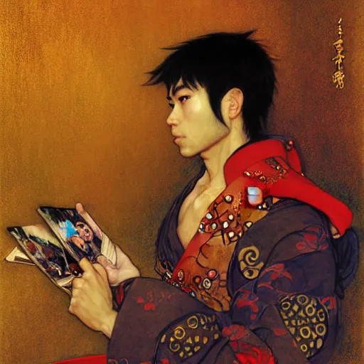 Prompt: a portrait of a male splinter ninja hamato yoshi in a red kimono in the sewers. furaffinity furry art detailed face painting by gaston bussiere craig mullins jc leyendecker gustav klimt artgerm greg rutkowski furry